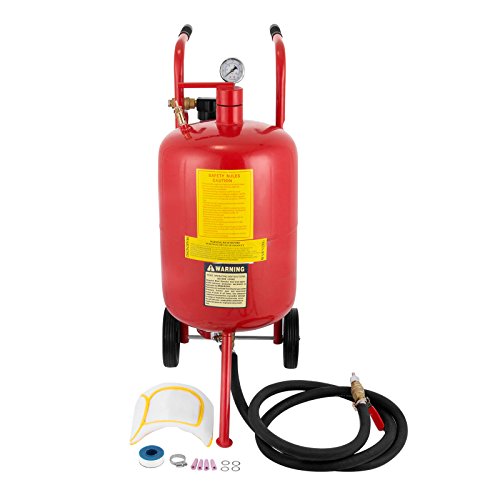 Bisujerro 40/75L Chorro de Arena Móvil Máquina de Chorro de Arena Móvil Chorreadora de Arena Portátil con Tubo de 3m Chorro de Arena Eléctrico Arenadora Portatil Sandblaster (40L)