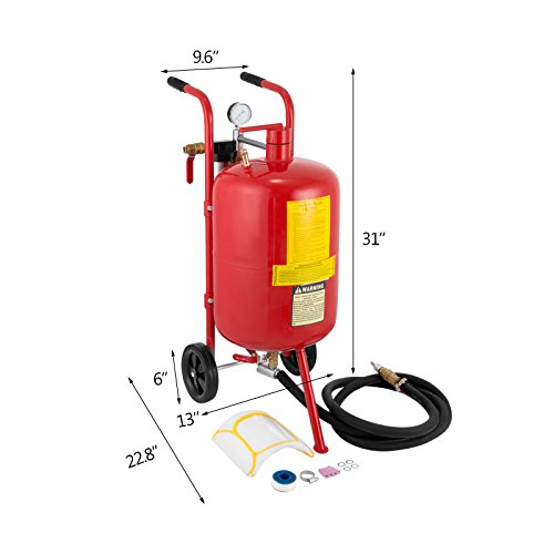 Bisujerro 40/75L Chorro de Arena Móvil Máquina de Chorro de Arena Móvil Chorreadora de Arena Portátil con Tubo de 3m Chorro de Arena Eléctrico Arenadora Portatil Sandblaster (40L)