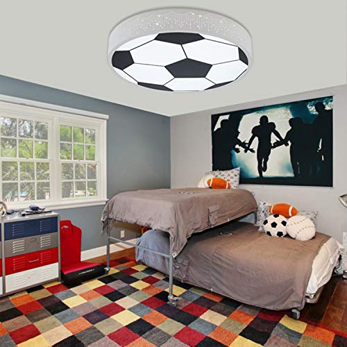 BIZHUAN Luz Redonda LED Techo de iluminación de Techo Ventilador Tema Bar Tienda de decoración ingeniería fútbol 48CM más atenuación