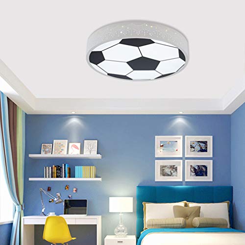 BIZHUAN Luz Redonda LED Techo de iluminación de Techo Ventilador Tema Bar Tienda de decoración ingeniería fútbol 48CM más atenuación