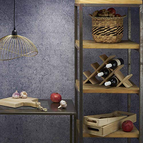 Black Velvet Studio Botellero Vino 8 Botellas en Madera de Mango Color Natural - Estante Vinoteca para Bodega Despensa Mueble Estilo Nórdico 26 * 40 * 12 cm.