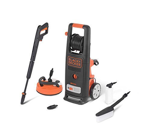 Black+Decker BXPW2000PE Hidrolimpiadora de Alta Presión (2000 W, 140 bar, 440 l/h) con Patio Cleaner Deluxe y Cepillo Fijo