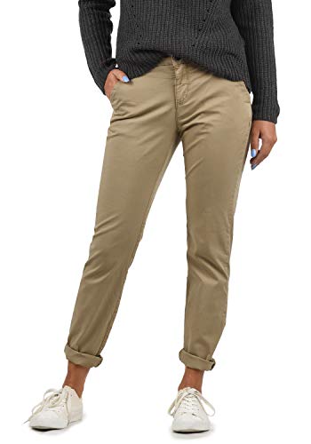 BlendShe Chilli Pantalón Chino Pantalón De Tela para Mujer Regular- Fit, tamaño:M, Color:Silver Mink Washed (20255)