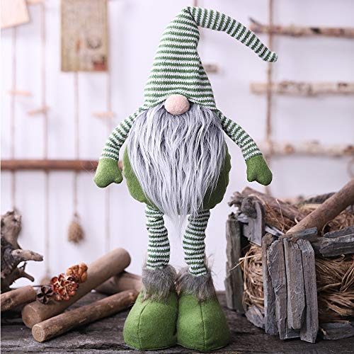 BLEVET Handmade Muñeca de Navidad Hecha a Mano Fiesta de Año Gnomo Figuras Suecas Decoración MZ098 (Green)