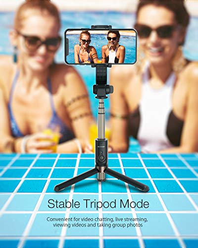 BlitzWolf Palo Selfie Trípode Estabilizador One-Axis Gimbal Estabilizador con Equilibrio Automático Antivibración, Seflie Stick Bluetooth para iPhone Samsung Huawei Android(Negro)