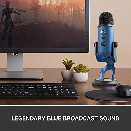 Blue Microphones Yeti - Micrófono USB para grabación y transmisión en PC y Mac, transmisión de juegos, llamadas de Skype, transmisión de Youtube, Plug and Play, color Azul (Medianoche)