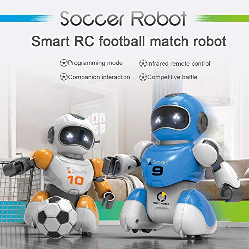 Blue-Yan Juguete de Control Remoto Fútbol Robot para niños Robot programable Inteligente con Infrarrojos Controlador de Juguetes, Bailar, Cantar, Juguete Interactivo Inteligente de Carga USB