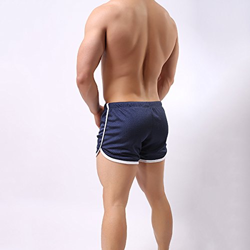 Bluelover Atletismo Running Shorts para Hombres Doble Malla R¨¢Pida .Qry Fit Transpirable Bermudas Boxeador-Negro-S