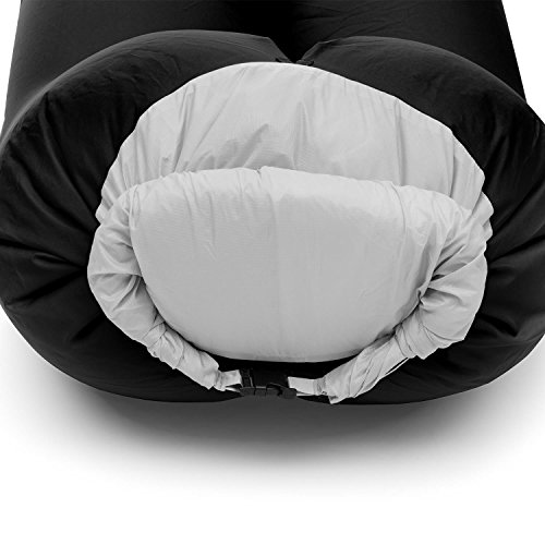 Blumfeldt Airchair - Sillón Inflable, Sillón Hinchable, Camping, Playa, Piscina, Viaje, Impermeable, Resistente, Cómodo, Dimensiones: 80x80x100cm, Negro