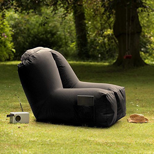 Blumfeldt Airchair - Sillón Inflable, Sillón Hinchable, Camping, Playa, Piscina, Viaje, Impermeable, Resistente, Cómodo, Dimensiones: 80x80x100cm, Negro