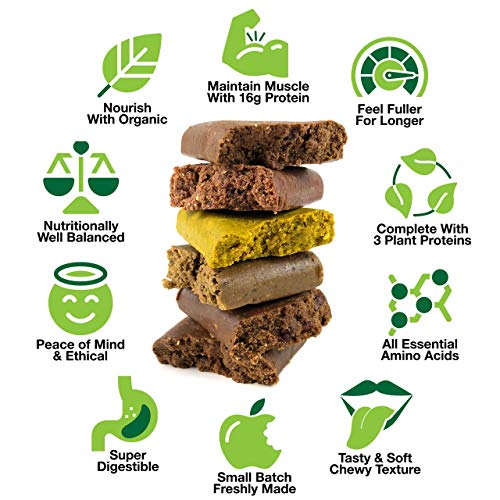 BodyMe Barritas Proteinas Veganas Organica | Cruda Chia Vainilla | 60g x 12 Barra Proteina Vegana | Sin Gluten | 16g Proteína Completa | 3 Proteina Vegetal | Aminoacidos Esenciales | Vegan Protein Bar