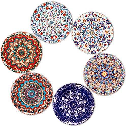 BOHORIA® Premium Design Posavasos (Set de 6) - Posavasos decorativos para vidrio, copas, floreros, velas en su mesa de comedor en madera, vidrio o piedra (Ronda | 9cm) (Edición) (Marrakech)