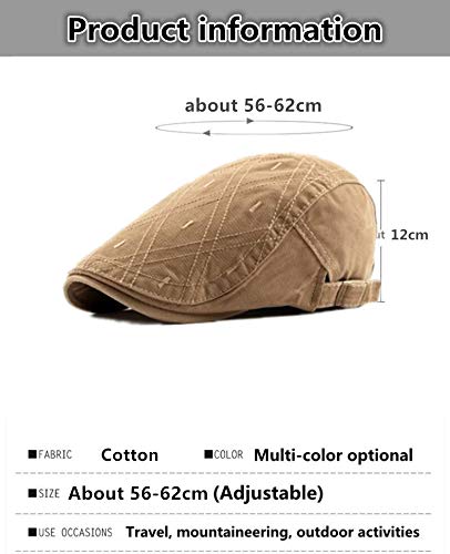 Boinas Gorro Boinas De Algodón De Moda Unisex Gorra De Visera Retro para Hombres Mujeres Tamaño Ajustable Sombrero De Papá Café Ajustable