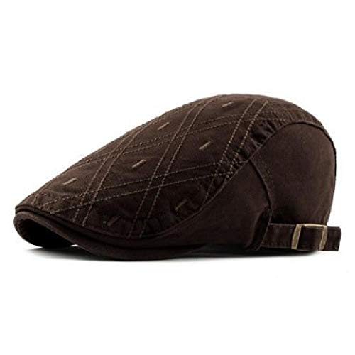 Boinas Gorro Boinas De Algodón De Moda Unisex Gorra De Visera Retro para Hombres Mujeres Tamaño Ajustable Sombrero De Papá Café Ajustable