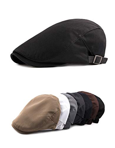 Boinas Gorro Boinas De Placa De Luz Simples De Malla Transpirable Unisex para Hombres Y Mujeres Gorras De Hombres Tamaño Ajustable Sombrero De Mujer Joven Café Ajustable