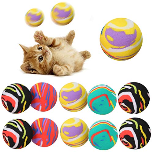 Bola de juguete de gato de 4,3 cm, 10 unidades de colorful, bolas interactivas de gato, juego interactivo de gatos