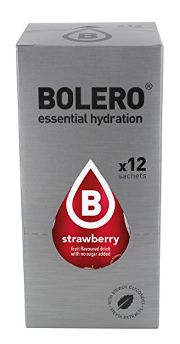 Bolero Bebida Instantánea sin Azúcar, Sabor Fresa - Paquete de 12 x 9 gr - Total: 108 gr