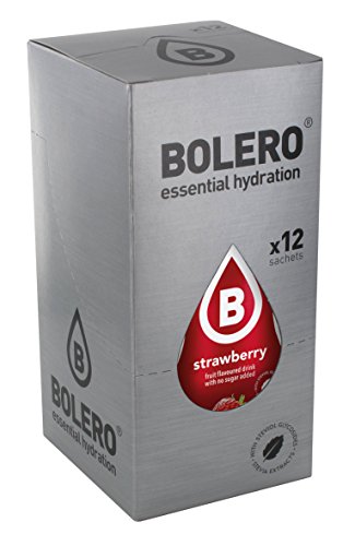 Bolero Bebida Instantánea sin Azúcar, Sabor Fresa - Paquete de 12 x 9 gr - Total: 108 gr