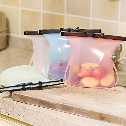 Bolsa de conservación de alimentos Bolsa de sellado de silicona de alta temperatura Bolsa de frutas y verduras Refrigeración Bolsa Ziplock Bolsa de almacenamiento congelada Multicolor Opcional 1000ML