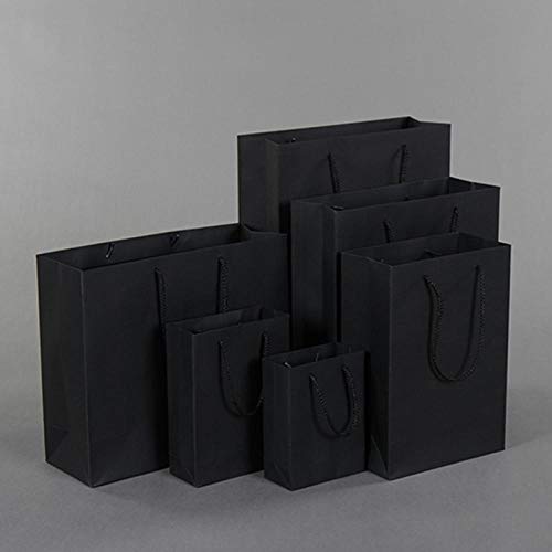 Bolsa De Papelversión Vertical Bolsa De Regalo De Papel Simple Negra Caja De Dulces De Papel Kraft Con Asa Paquete De Regalo De Fiesta De Cumpleaños De Boda-Negro_Cuadrado 30X30X30Cm