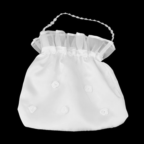 Bolsas Bolso de Organza Novia Cuerda Floritas Satén Decoración para Boda Regalo Blanco