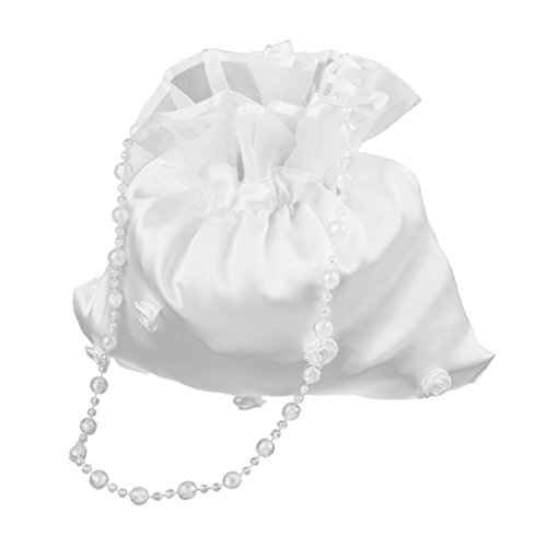 Bolsas Bolso de Organza Novia Cuerda Floritas Satén Decoración para Boda Regalo Blanco