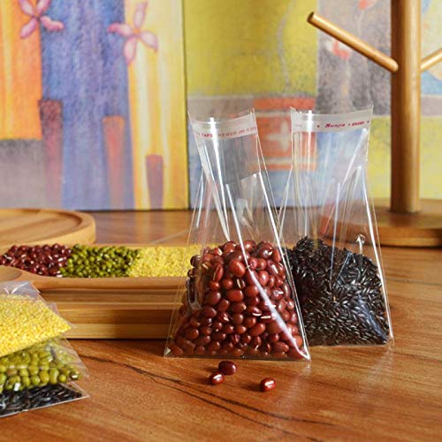 Bolsas de celofán, 220 piezas Bolsas de plástico transparente Bolsas dulces Envoltura pequeña autoadhesiva para tratar galletas, dulces, jabones, chocolates de San Valentín（7 * 9 cm）