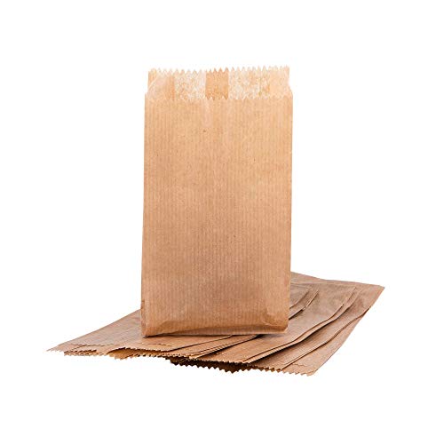 Bolsas de papel de 90 x 40 x 170 mm, 9 x 4 x 17 cm, color marrón, para almuerzo, para detalles de boda (100 unidades)