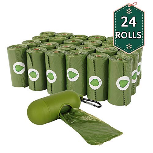 Bolsas para Excremento De Perro, Bolsas para Excremento Biodegradables para Perros con Dispensador/Clip De Plomo, Bolsas Extragrandes para Desechos De Perros A Prueba De Fugas, Ecológicas,Verde