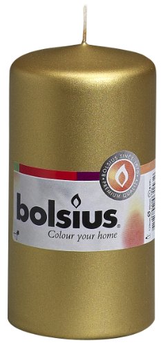 Bolsius - Vela (12 x 6 cm), color dorado