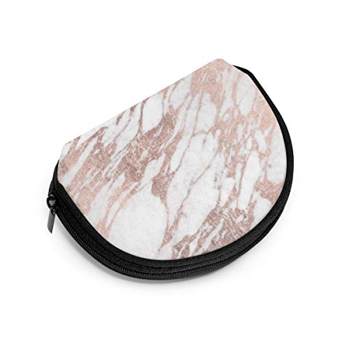 Bolso de Almacenamiento de Maquillaje cosmético con diseño de mármol Dorado Rosa para Mujeres y niñas, Organizador de Billetera con Monedas para Compras al Aire Libre