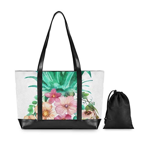 Bolso Gran capacidad Casual Flor Floral Piña Comestibles Bolso Computadora Moda