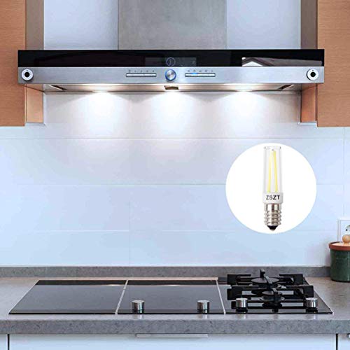 Bombillas campana extractora, ZSZT Bombillas Filamento LED 5W E14 equivalente incandescente de 40W, Blanco Frío 6000K, pequeña y potente, 2 unidades