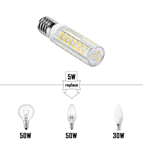 Bomnilla LED E14 Kakanuo 5Watt Equivalente 50W Blanco Cálido 3000K 430LM Campana extractora Non-Regulable AC220-240V 2 Piezas