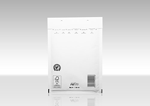 Bong AirPro - Pack de 100 bolsas acolchadas, 150 x 215 mm, color blanco