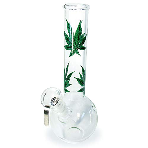 Bong vidrio 22 cm diseño de cáñamo - 14.5 chillum - tamices incluidos