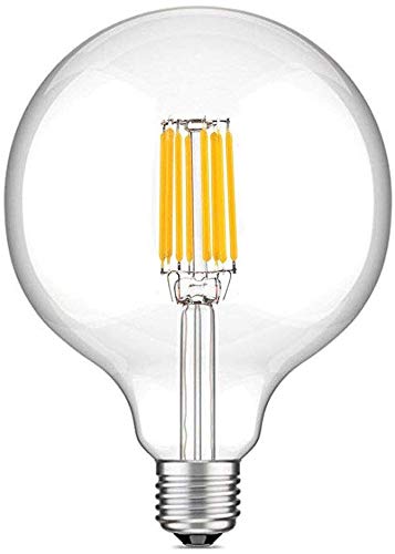 Bonlux 10W G125 E27 125mm LED Filamento Edison Globo Retro Bombilla de Luz Natural 4000K, 1000 Lúmenes, Reemplazo de 100W Hálogena Bombilla (No Regulable)