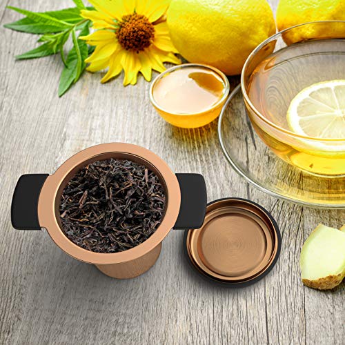 BonVIVO Puri infusor de té de acero inoxidable para té de hojas sueltas, práctico colador de té para teteras o tazas, de alta calidad y funcional, filtro de té de malla