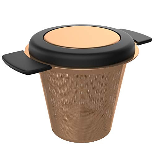 BonVIVO Puri infusor de té de acero inoxidable para té de hojas sueltas, práctico colador de té para teteras o tazas, de alta calidad y funcional, filtro de té de malla