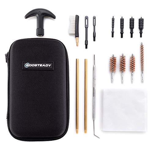 BOOSTEADY Kit de Limpieza Universal para Pistola Juego de Limpieza de Pistola Brush y Jag Calibre de 22 357 38 9 mm 45