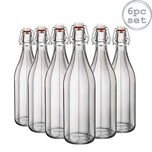 Bormioli Rocco Tabla Agua Oxford Claro Vino de la porción Superior del oscilación de la Botella - 1000 ml - Pack de 6