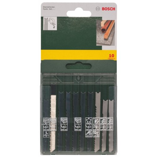 Bosch 2607019460 - Set con 10 hojas de sierra de calar con inserción en U