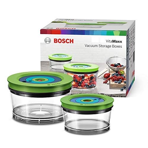 Bosch Hausgeräte Frischhaltedosen für den Vakuum-Standmixer Recipiente hermético para la batidora de vacío VitaMaxx, plástico, Transparente
