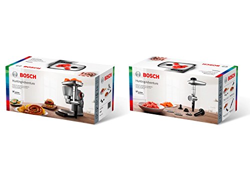 Bosch MUZ9HA1 Set picador de carne y verduras para robots de cocina OptiMUM, Acero y negro