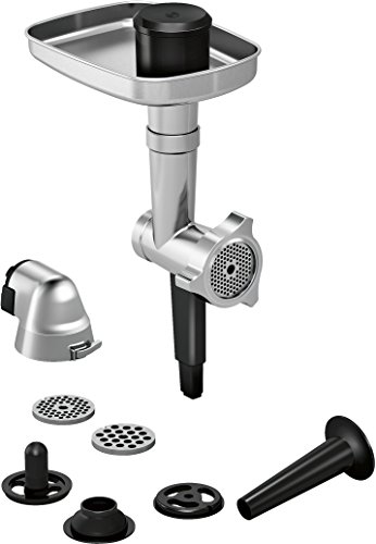 Bosch MUZ9HA1 Set picador de carne y verduras para robots de cocina OptiMUM, Acero y negro