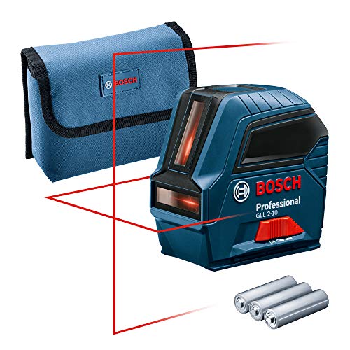 Bosch Professional 0601063L00 Nivel GLL 2-10, láser Rojo, Interior, Alcance 10 m, con Funda, en Caja