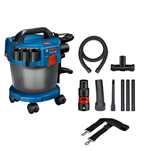 Bosch Professional GAS 18V-10 L - Aspirador a batería (18V, capacidad 10 l, manguera 1,6 m, 90 mbar, ruedas, adaptador, sin batería)