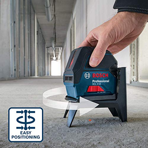 Bosch Professional GCL 2-15 - Nivel láser combinado, con puntos de plomada, 3 pilas AA, soporte giratorio RM 1, placa reflectora, estuche de protección, Láser rojo sin maletín, 1.5 V, 15 m