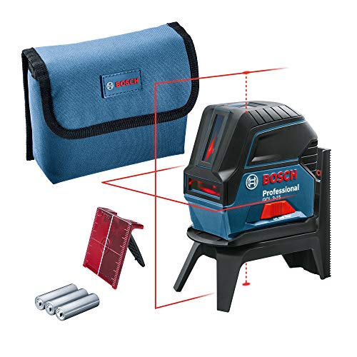 Bosch Professional GCL 2-15 - Nivel láser combinado, con puntos de plomada, 3 pilas AA, soporte giratorio RM 1, placa reflectora, estuche de protección, Láser rojo sin maletín, 1.5 V, 15 m