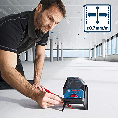 Bosch Professional GCL 2-15 - Nivel láser combinado, con puntos de plomada, 3 pilas AA, soporte giratorio RM 1, placa reflectora, estuche de protección, Láser rojo sin maletín, 1.5 V, 15 m